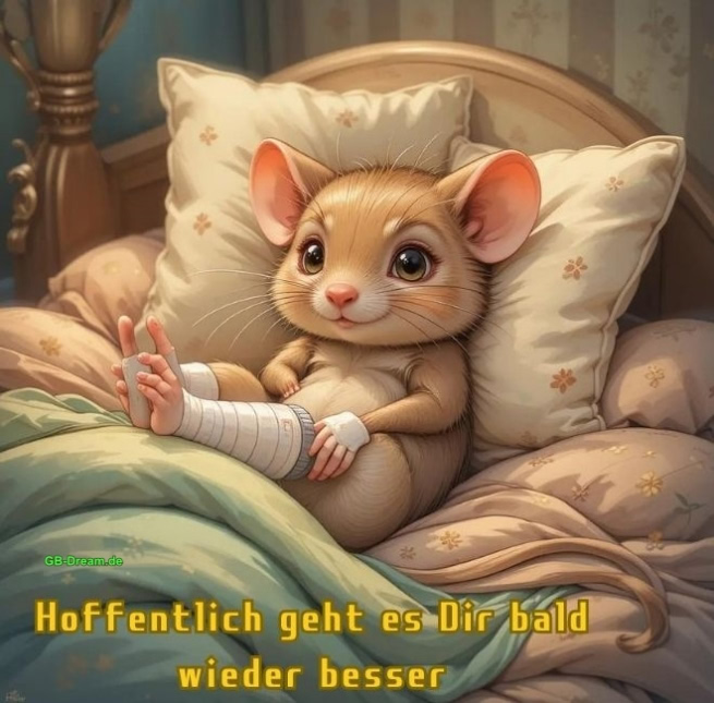 Hoffentlich geht es Dir bald wieder besser.