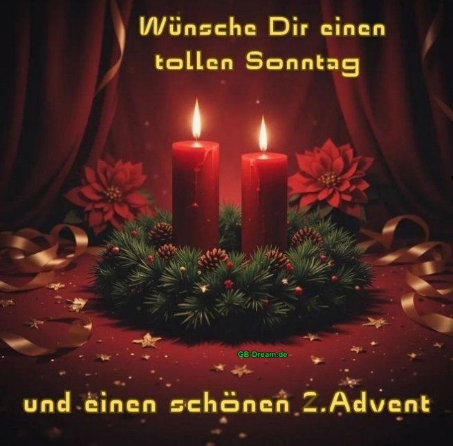 Wünsche Dir einen tollen Sonntag und einen schönen 2.Advent.<br />
Adventsgesteck zum zweiten Advent.